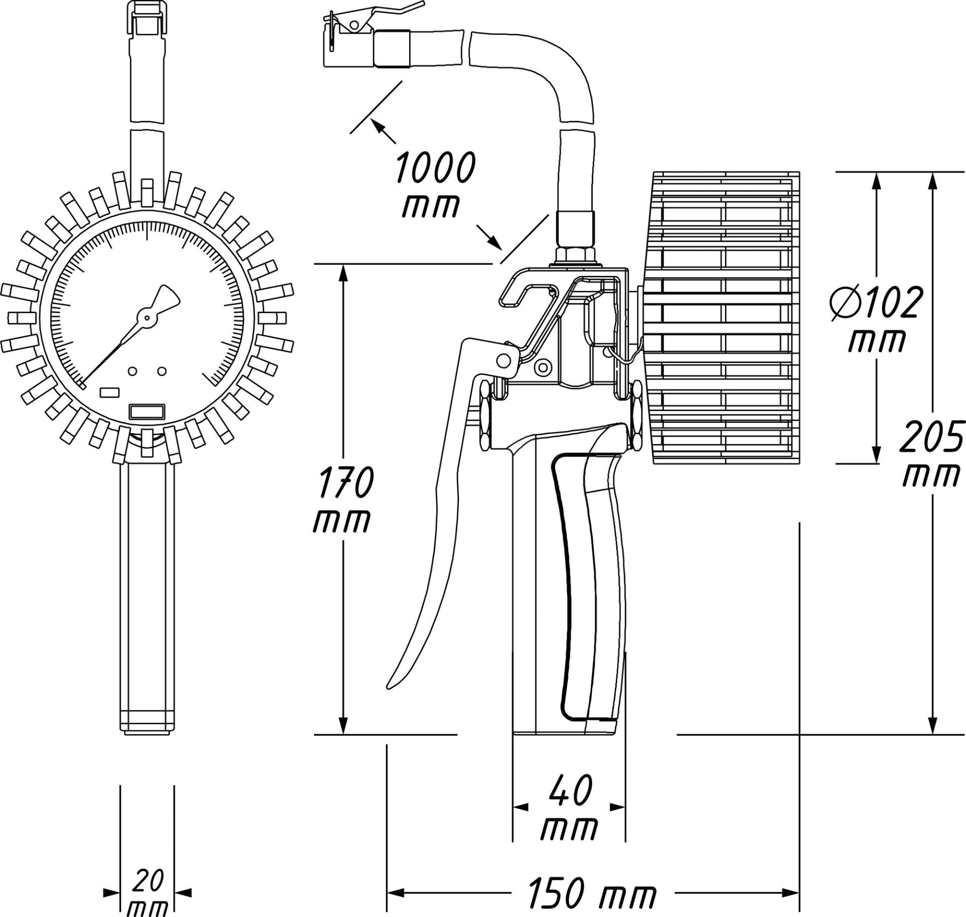 HAZET Reifenfüll-Messgerät ∙ geeicht 9041G-1 Produktbild img4 L