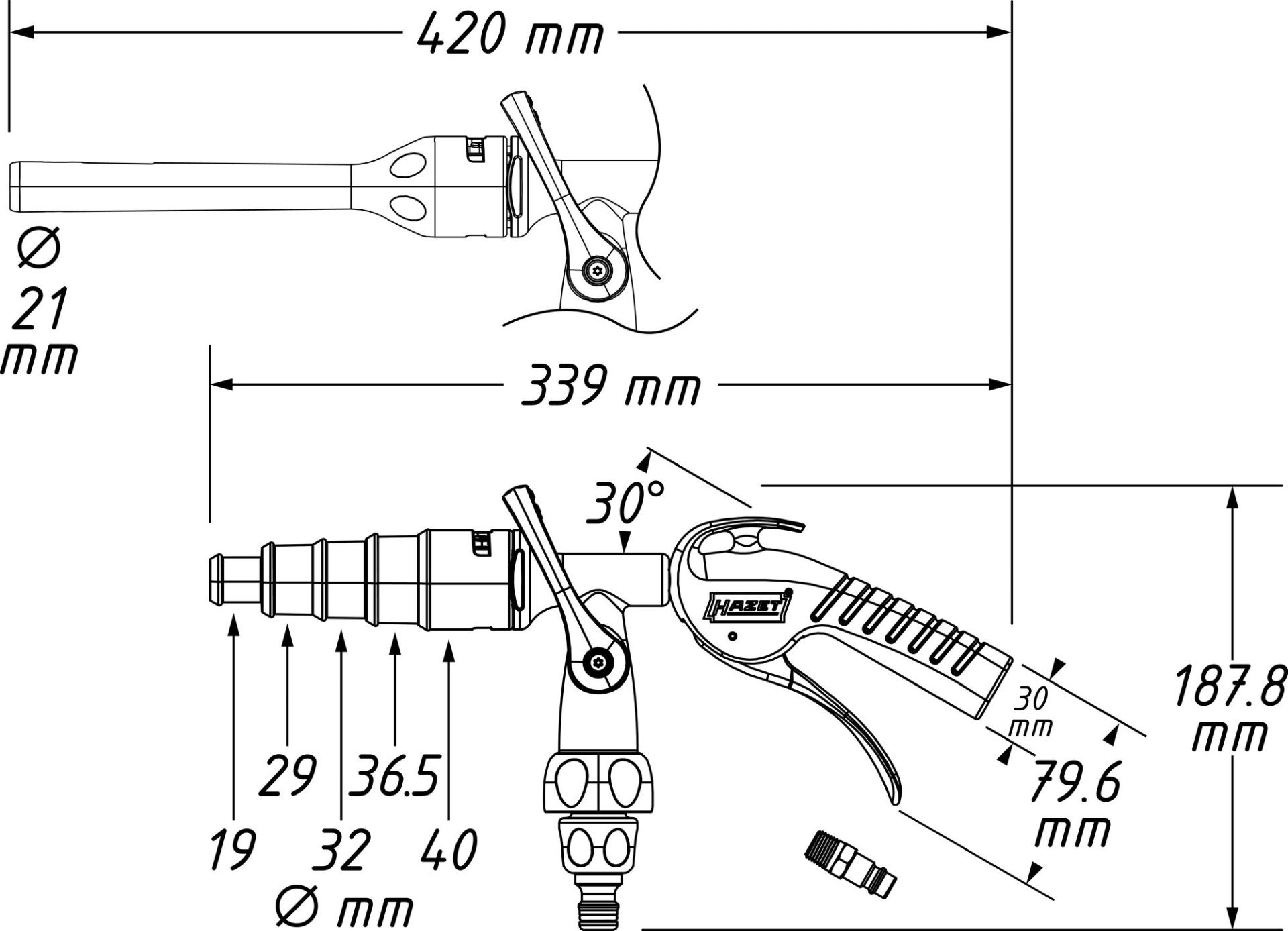 HAZET Kühlsystem Spüler ∙ Waschpistolen Satz 9048P-2/3 ∙ 3 Stück-teilig Produktbild img8 L