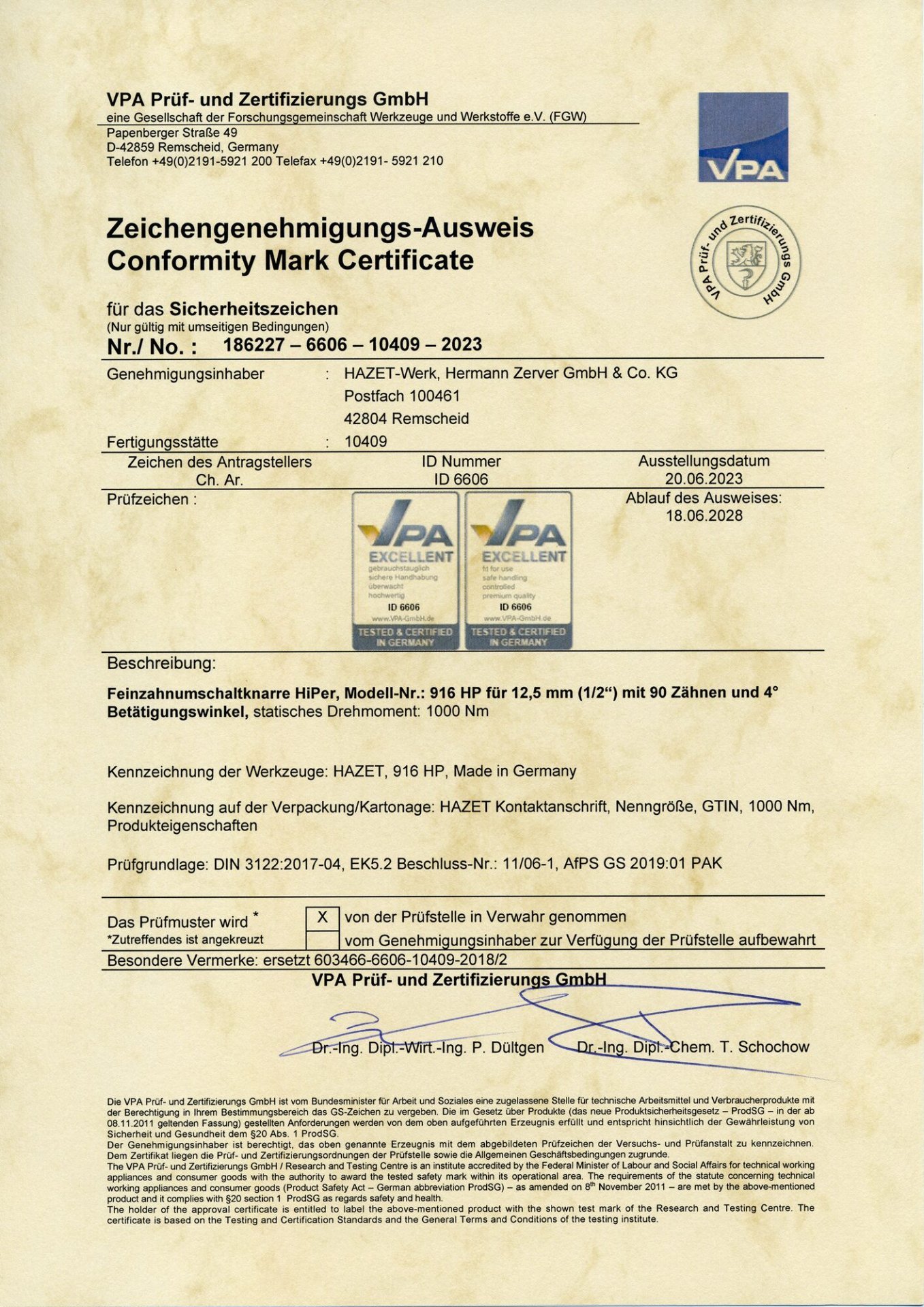 HAZET HiPer Feinzahn-Umschaltknarre 916HP ∙ 1/2 Zoll (12,5 mm) Vierkant massiv ∙ Länge: 275 mm Produktbild img3 L