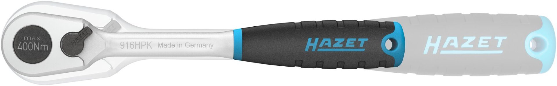 HAZET HiPer Feinzahn-Umschaltknarre ∙ kurz 916HPK ∙ 1/2 Zoll (12,5 mm) Vierkant massiv ∙ Länge: 200 mm Produktbild img2 L