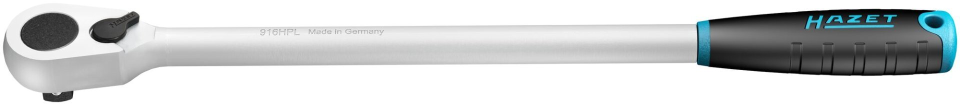 HAZET HiPer Feinzahn-Umschaltknarre ∙ lang 916HPL ∙ 1/2 Zoll (12,5 mm) Vierkant massiv ∙ Länge: 415 mm Produktbild img1 L