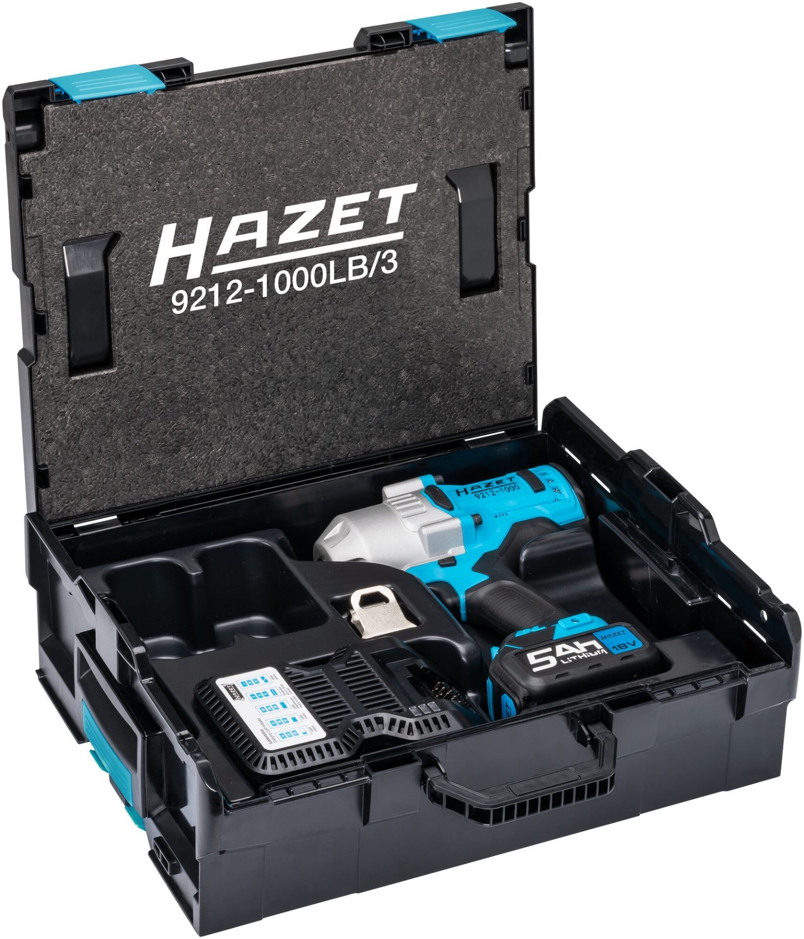 HAZET HAZET Akku Schlagschrauber 9212-1000LB/3 ∙ Lösemoment maximal [Nm]: 1400 Nm ∙ 1/2 Zoll (12,5 mm) Vierkant massiv ∙ 3-teilig Produktbild img1 L