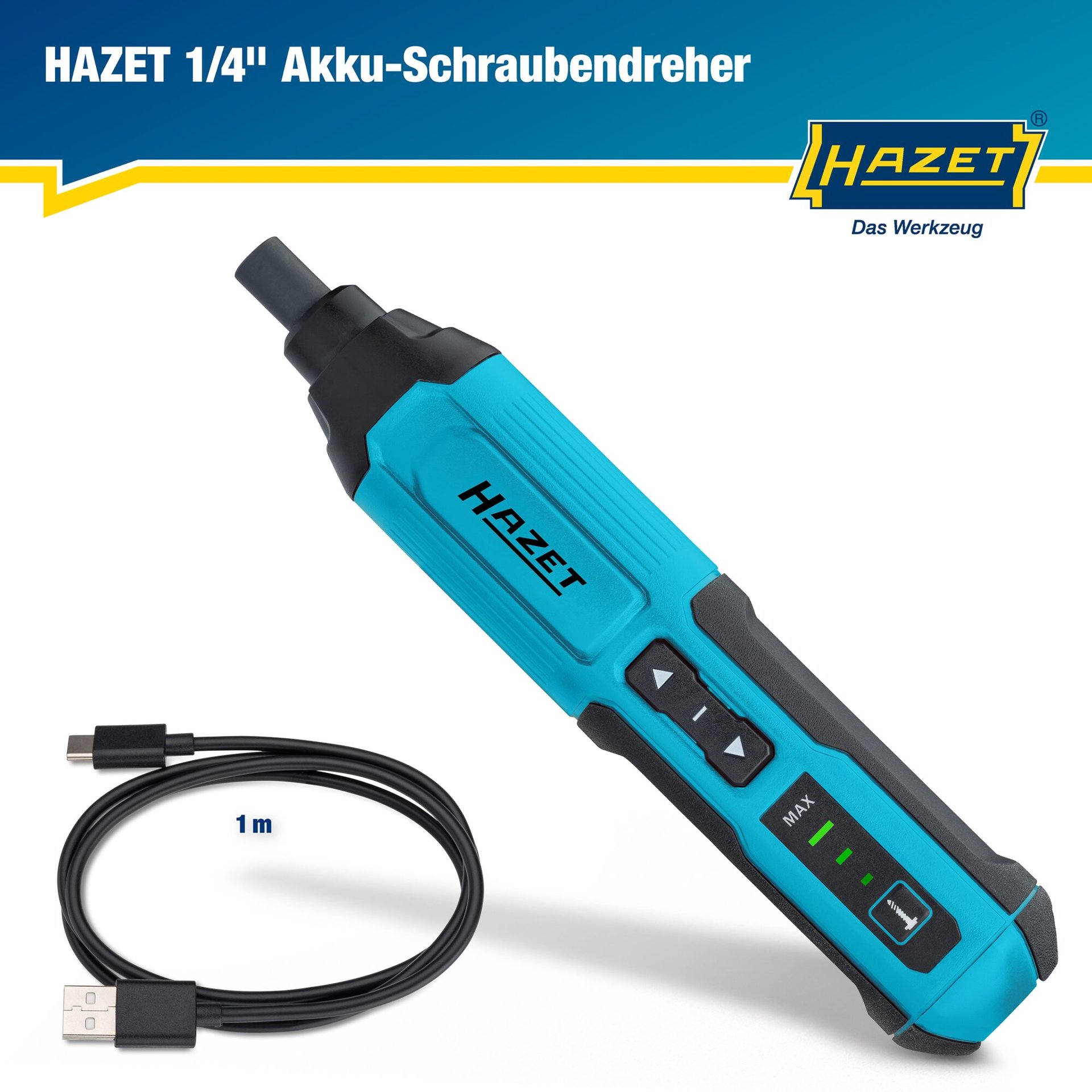 HAZET Akku-Stabschrauber 9230B-2 ∙ Lösemoment maximal [Nm]: 5 Nm ∙ 1/4 Zoll (6,3 mm) Sechskant hohl Produktbild img2 L