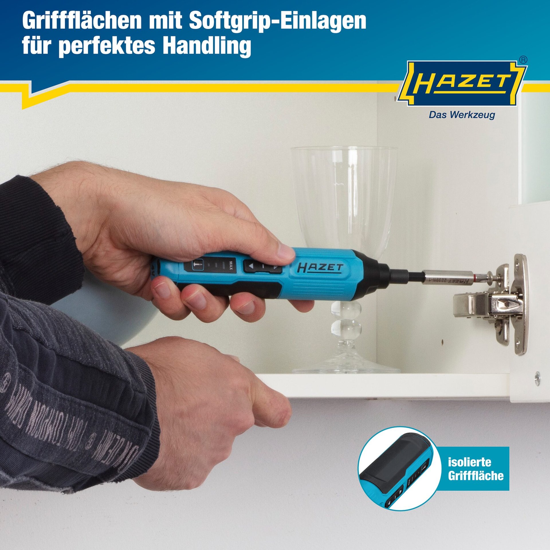 HAZET Akku-Stabschrauber 9230B-2 ∙ Lösemoment maximal [Nm]: 5 Nm ∙ 1/4 Zoll (6,3 mm) Sechskant hohl Produktbild img10 L