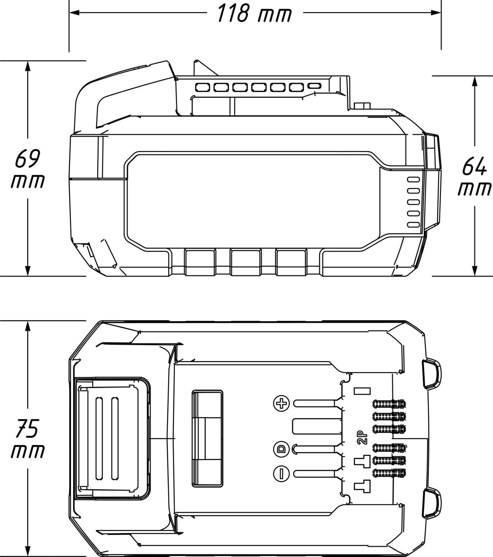 HAZET Li-Ion-Akku-Pack ∙ 18 Volt ∙ 5 Ah (Amperestunden) 9500-05 ∙ L x B x H: 120 mm x 75 mm x 70 mm Produktbild img7 L
