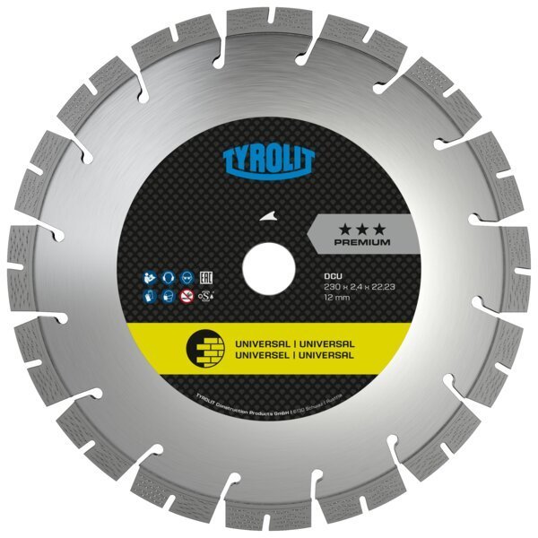 Tyrolit DCU Trockenschnitt-Sägeblatt PREMIUM Univer. 300x2,6/1,8x22,23 Produktbild img1 L