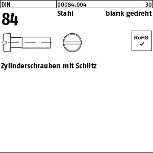 DIN 84 Stahl M 1 x 8 blank gedreht gedreht VE=S Produktbild img1 L