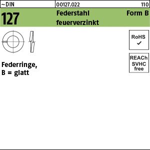 Reyher ~DIN 127 Federstahl Form B feuerverzinkt Federringe, glatt Produktbild img1 L