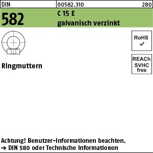 Reyher DIN 582 C 15 E galvanisch verzinkt Ringmuttern Produktbild img1 L