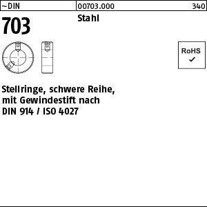 ~DIN 703 Stahl Stellringe, schwere Reihe, mit Gewindestift nach DIN 914/ISO 4027 Produktbild img1 L