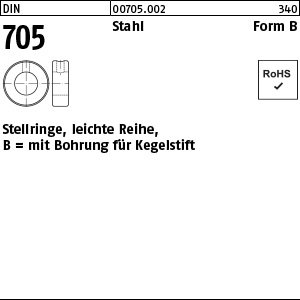 Reyher DIN 705 Stahl Form B Stellringe, leichte Reihe, mit Bohrung für Kegelstift Produktbild img1 L