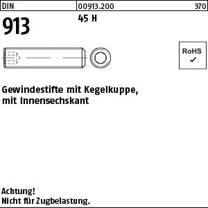 Reyher DIN 913 45 H Gewindestifte mit Kegelkuppe, mit Innensechskant Produktbild img1 L