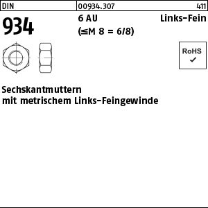 DIN 934 6 AU M 20 x 1,5 -LH VE=S Produktbild img1 L