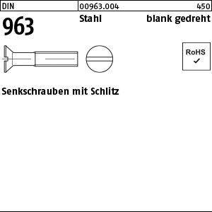 Reyher DIN 963 Stahl blank gedreht Senkschrauben mit Schlitz Produktbild img1 L