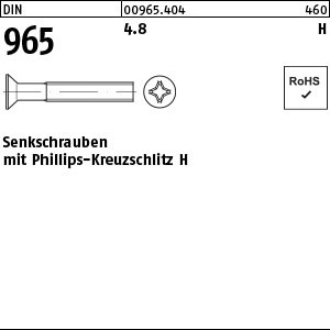 Reyher DIN 965 4.8 H Senkschrauben mit Phillips-Kreuzschlitz H Produktbild img1 L