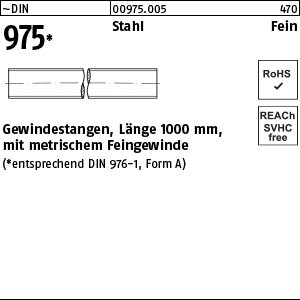 Reyher ~DIN 975 Stahl Fein Gewindestangen, Länge 1000 mm mit metrischem Feingewinde Produktbild img1 L