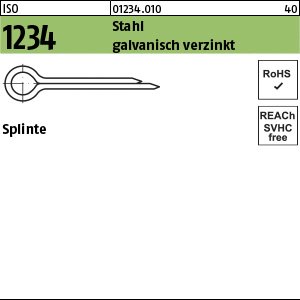 ISO 1234 Stahl 8 x 71 galv. verzinkt gal Zn VE=S Produktbild img1 L