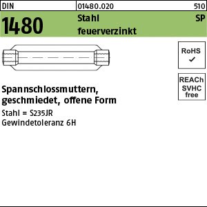 Reyher DIN 1480 Stahl SP feuerverzinkt Spannschlossmuttern, geschmiedet, offene Form Produktbild img1 L