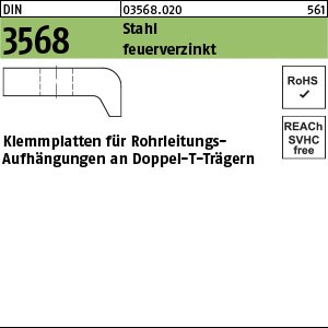 DIN 3568 Stahl Typ KLP 60 / 12 Klemmplatten, feuerverzinkt tZn VE=S Produktbild img1 L