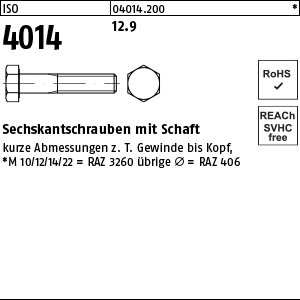 Reyher ISO 4014 12.9 Sechskantschrauben mit Schaft Produktbild img1 L