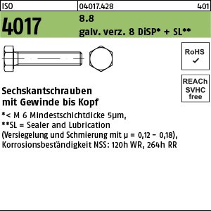 ISO 4017 8.8 M 10 x 65 gal Zn 8 DiSP + SL gal ZnDi VE=S Produktbild img1 L