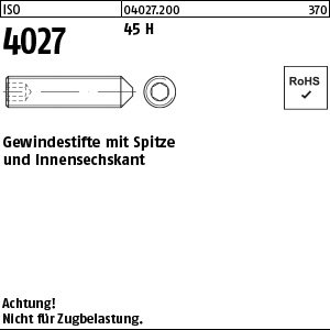 Reyher ISO 4027 45 H Gewindestifte mit Spitze und Innensechskant Produktbild img1 L