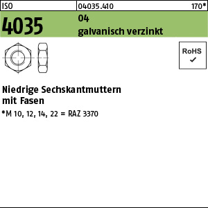 ISO 4035 04 M 2,5 galv. verzinkt gal Zn VE=S Produktbild img1 L