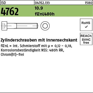 ISO 4762 10.9 M 8 x 40 flZnL/nc/x/x/480h/C flZn VE=S Produktbild img1 L