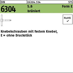 Reyher DIN 6304 5.8 Form E brüniert Knebelschrauben mit festem Knebel, ohne Druckstück Produktbild img1 L