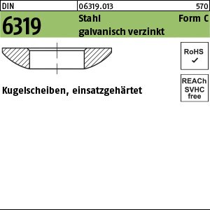Reyher DIN 6319 Stahl Form C galvanisch verzinkt Kugelscheiben, einsatzgehärtet Produktbild img1 L