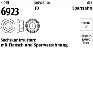 Reyher ~DIN 6923 10 Sperrzahn Sechskantmuttern mit Sperrverzahnung und Flansch Produktbild img1 L