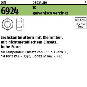 DIN 6924 10 M 12 galv. verzinkt gal Zn VE=S Produktbild img1 L