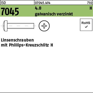 ISO 7045 4.8 M 5 x 35 -H galv. verzinkt gal Zn VE=S Produktbild img1 L