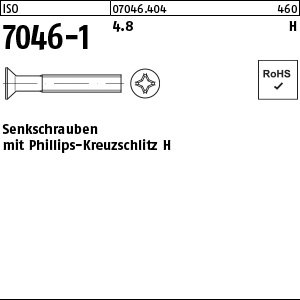 Reyher ISO 7046-1 4.8 H Senkschrauben mit Phillips-Kreuzschlitz H Produktbild img1 L