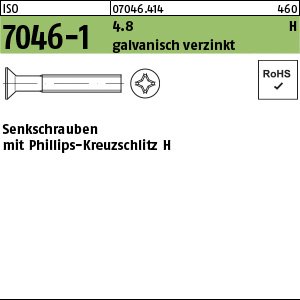 ISO 7046 -1 4.8 M 8 x 50 -H galv. verzinkt gal Zn VE=S Produktbild img1 L
