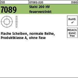 Reyher ISO 7089 Stahl 200 HV feuerverzinkt Flache Scheiben, normale Reihe, Produktklasse A, ohne Fase Produktbild img1 L