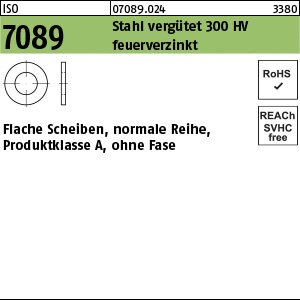 Reyher ISO 7089 Stahl verg. 300 HV feuerverzinkt Flache Scheiben, normale Reihe, Produktklasse A, ohne Fase Produktbild img1 L