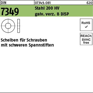 Reyher DIN 7349 Stahl 200HV galv. verz. 8 DiSP Scheiben für Schrauben mit schweren Spannstiften Produktbild img1 L