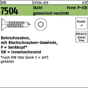 DIN 7504 Stahl P 5,5 x 50 -T25 galv. verzinkt, SEKO gal Zn VE=S Produktbild img1 L