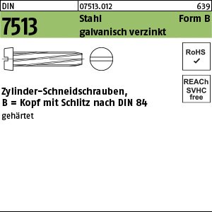 DIN 7513 Stahl B M 4 x 16 galv. verzinkt gal Zn VE=S Produktbild img1 L