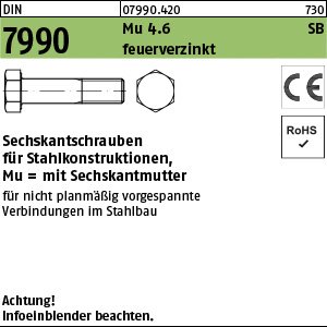 DIN 7990 Mu 4.6 / CE U M 12 x 40 feuerverzinkt tZn VE=S Produktbild img1 L