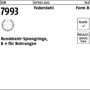 DIN 7993 Federstahl Form B Runddraht-Sprengringe für Bohrungen Produktbild img1 L