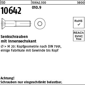 Reyher ISO 10642 010.9 Senkschrauben mit Innensechskant Produktbild img1 L