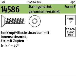 ISO 14586 Stahl 6,3 x 32 -F-T30 galv. verzinkt gal Zn VE=S Produktbild img1 L
