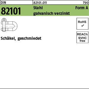 Reyher DIN 82101 Stahl Form A galvanisch verzinkt Schäkel, geschmiedet Produktbild img1 L
