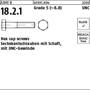 ART 83931 Hex cap screws Grade 5 5/8 - 11 UNC x 2 1/4 (57 mm) VE=S Produktbild img1 L