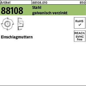 Reyher Artikel 88108 Stahl galvanisch verzinkt Einschlagmuttern Produktbild img1 L