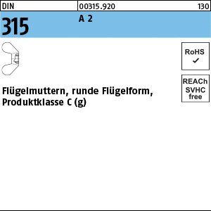 Reyher DIN 315 A 2 Flügelmuttern, runde Flügelform, Produktklasse C (g) Produktbild img1 L