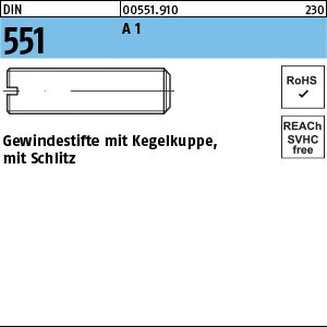 DIN 551 1.4305 M 6 x 10 rostfrei A 1 VE=S Produktbild img1 L