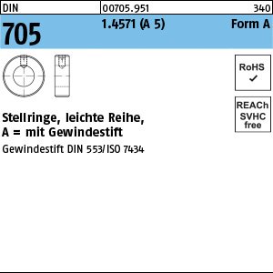 Reyher ~DIN 705 1.4571 (A 5) Form A Stellringe, leichte Reihe, mit Gewindestift Produktbild img1 L